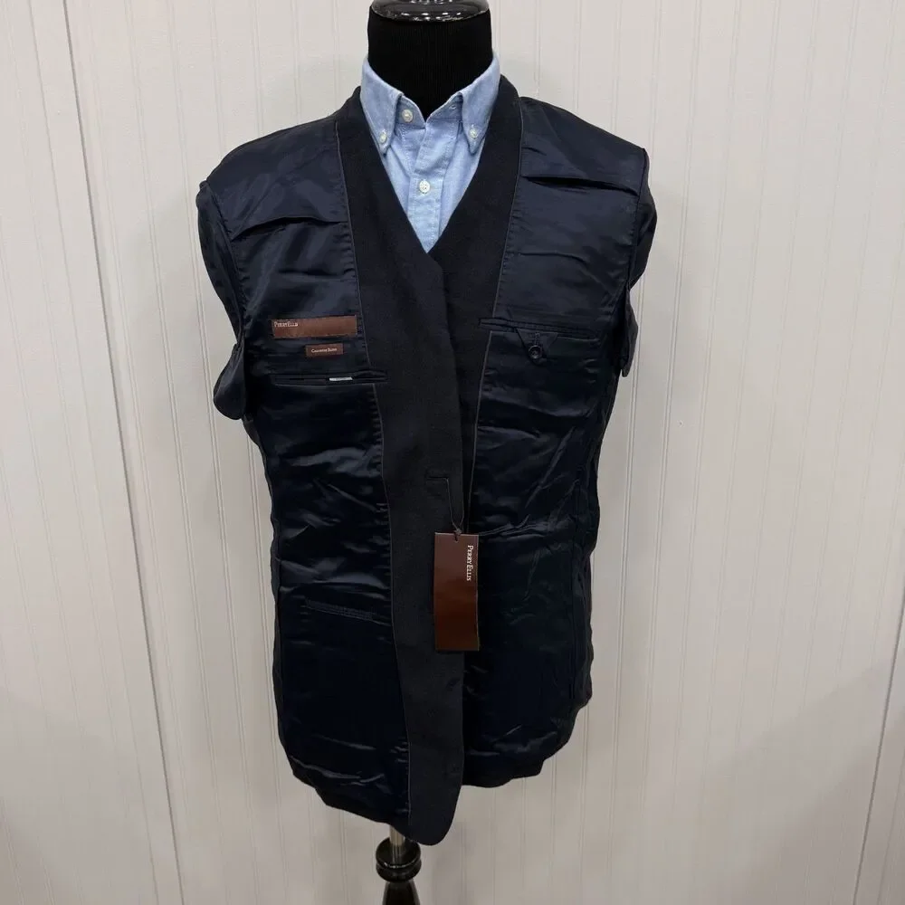 Perry Ellis XL Navy Blue Cashmere Blend 2-Button Single-Vent Sports Coat NWT